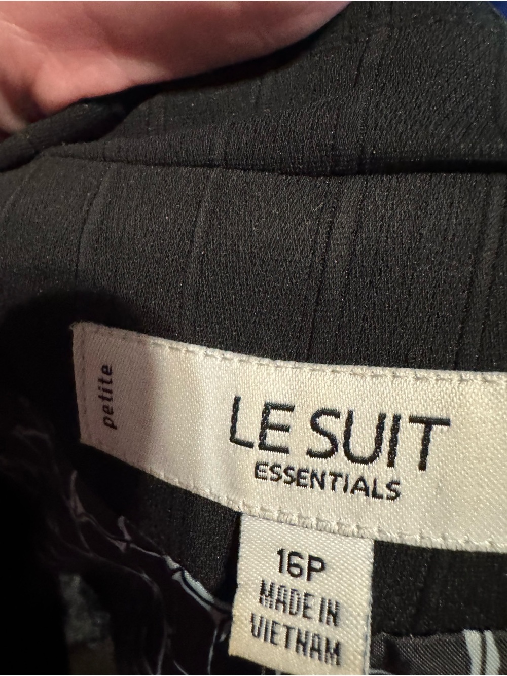Le Suit Women's Black Pinstripe Blazer and Pants Set - Picture 3 of 3